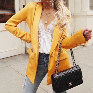 L'Academie Satin Yellow/Orange Blazer